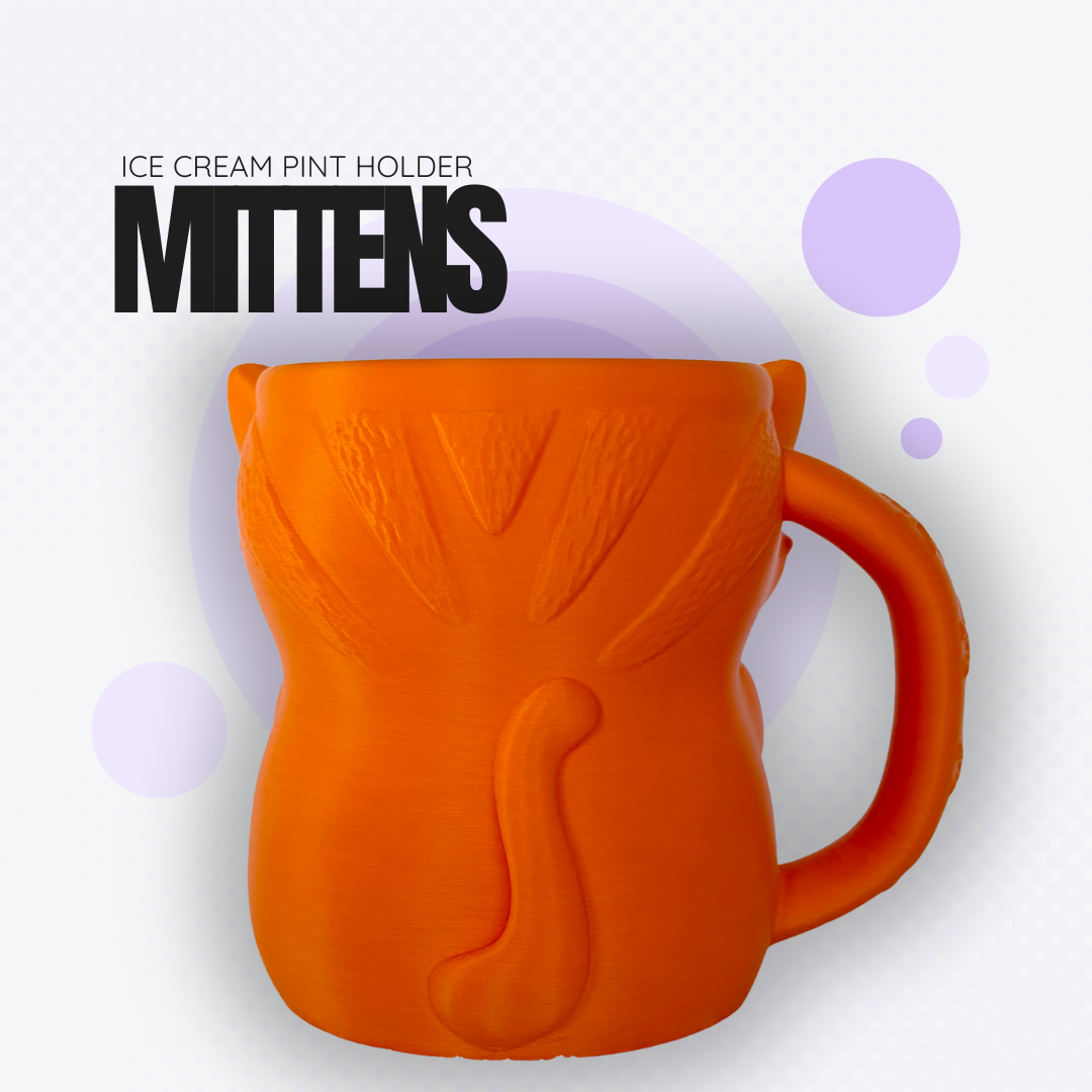 Mittens the Orange Cat Ice Cream Pint Holder