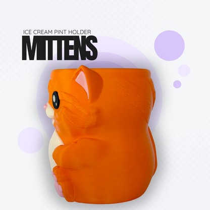 Mittens the Orange Cat Ice Cream Pint Holder