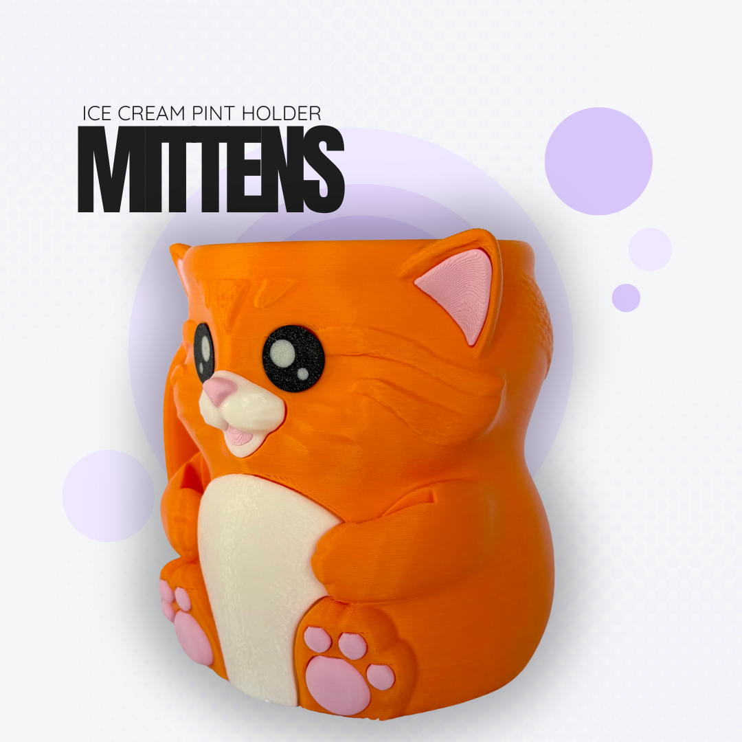 Mittens the Orange Cat Ice Cream Pint Holder