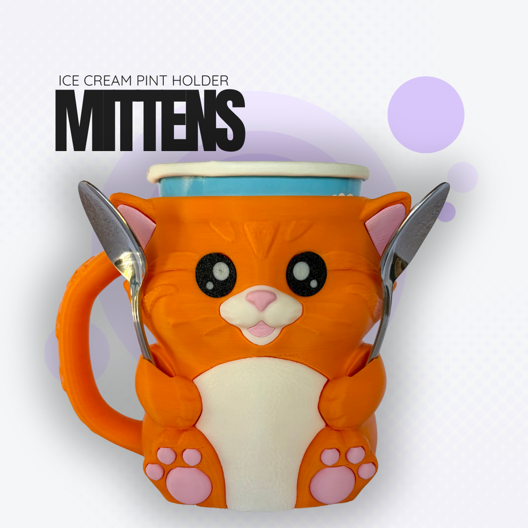 Mittens the Orange Cat Ice Cream Pint Holder