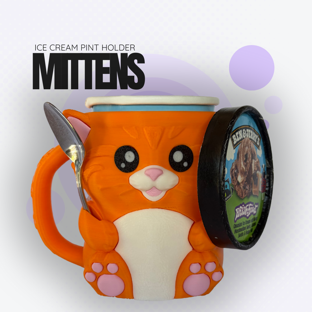 Mittens the Orange Cat Ice Cream Pint Holder