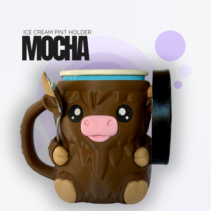 Mocha the Highland Cow Ice Cream Pint Holder