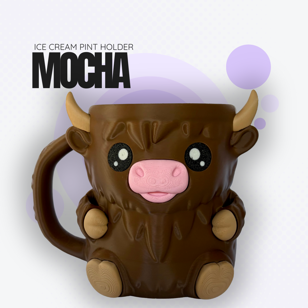 Mocha the Highland Cow Ice Cream Pint Holder