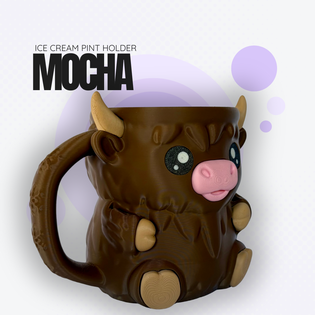 Mocha the Highland Cow Ice Cream Pint Holder