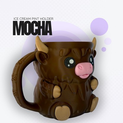 Mocha the Highland Cow Ice Cream Pint Holder