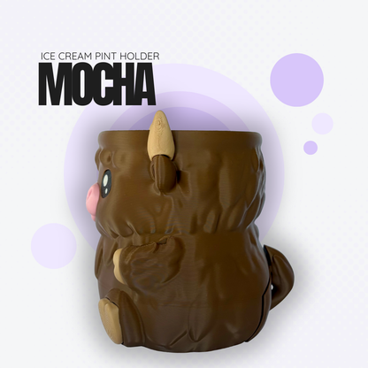 Mocha the Highland Cow Ice Cream Pint Holder