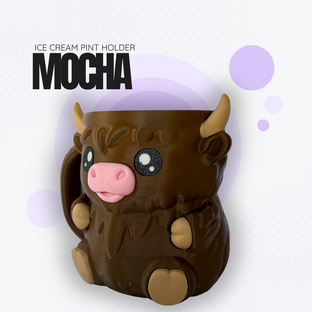 Mocha the Highland Cow Ice Cream Pint Holder