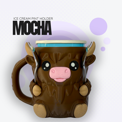 Mocha the Highland Cow Ice Cream Pint Holder