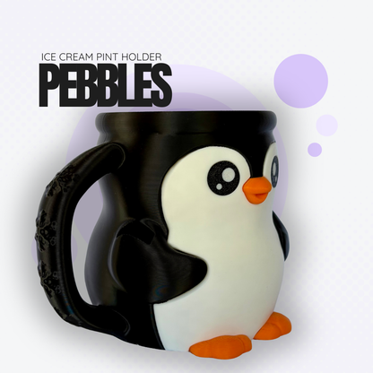 Pebbles the Penguin Ice Cream Pint Holder