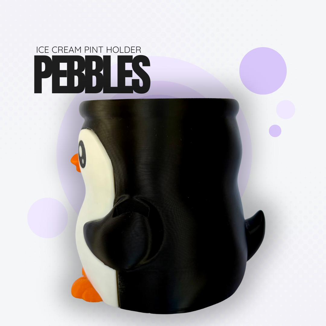 Pebbles the Penguin Ice Cream Pint Holder