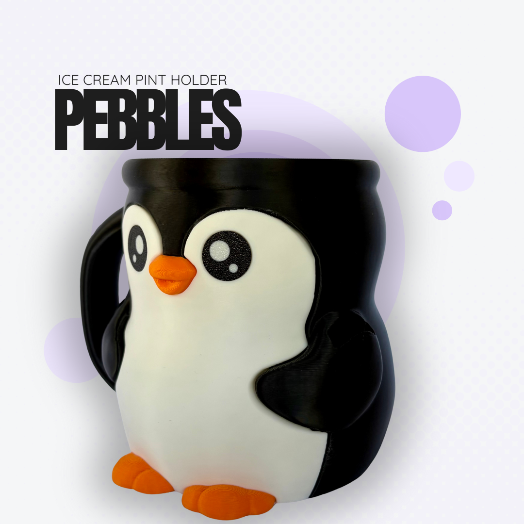 Pebbles the Penguin Ice Cream Pint Holder