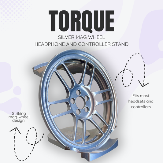 Torque the Silver Mag Wheel Headphone and Controller Stand