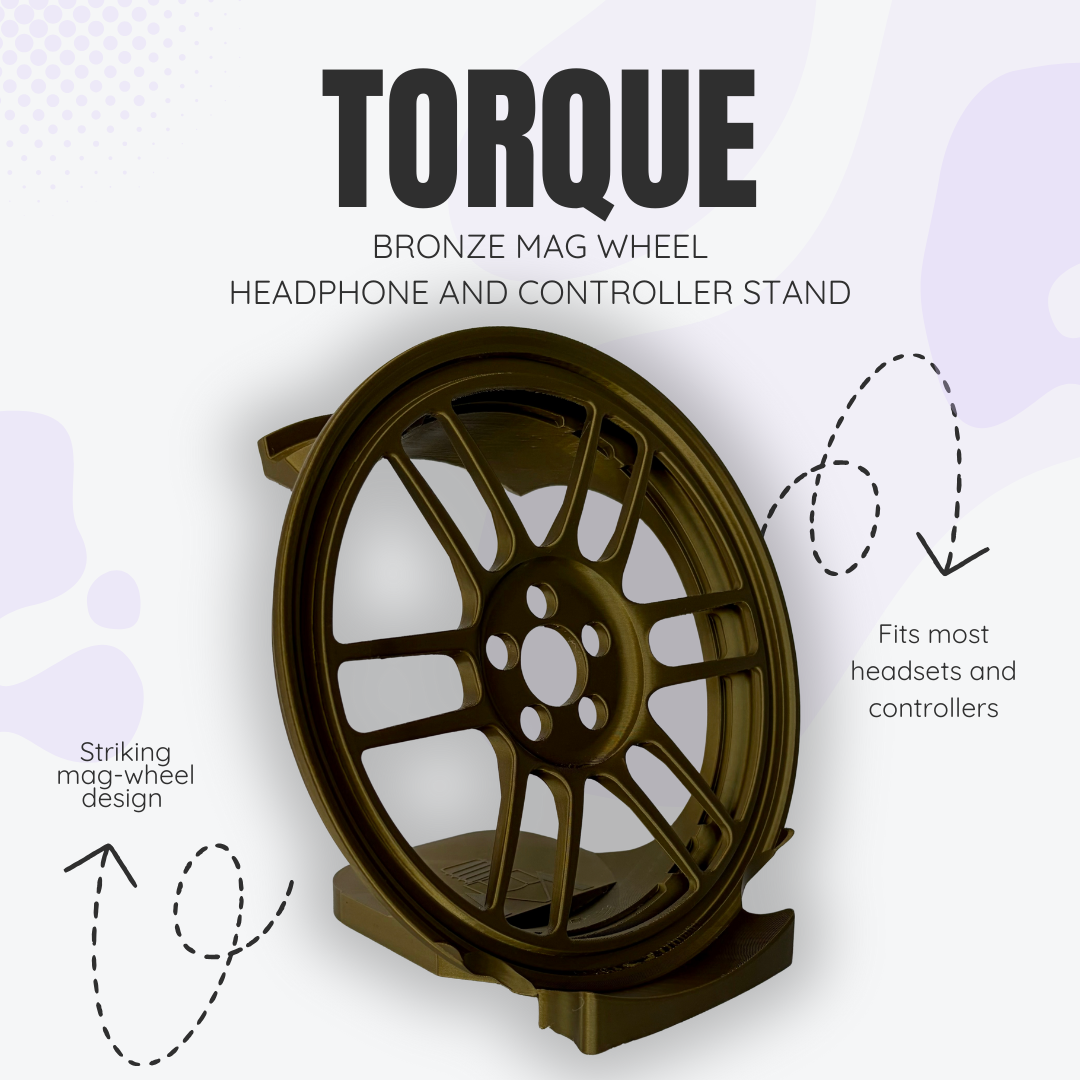 Torque the Bronze Mag Wheel Headphone and Controller Stand