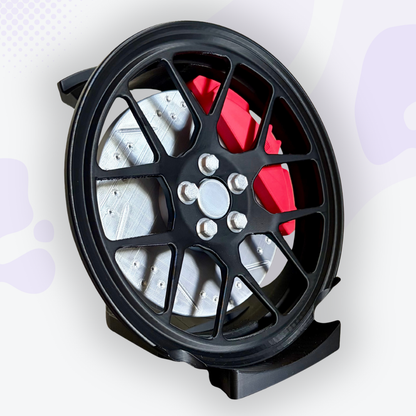 Sprocket the Black Mag Wheel with Caliper Headphone and Controller Stand