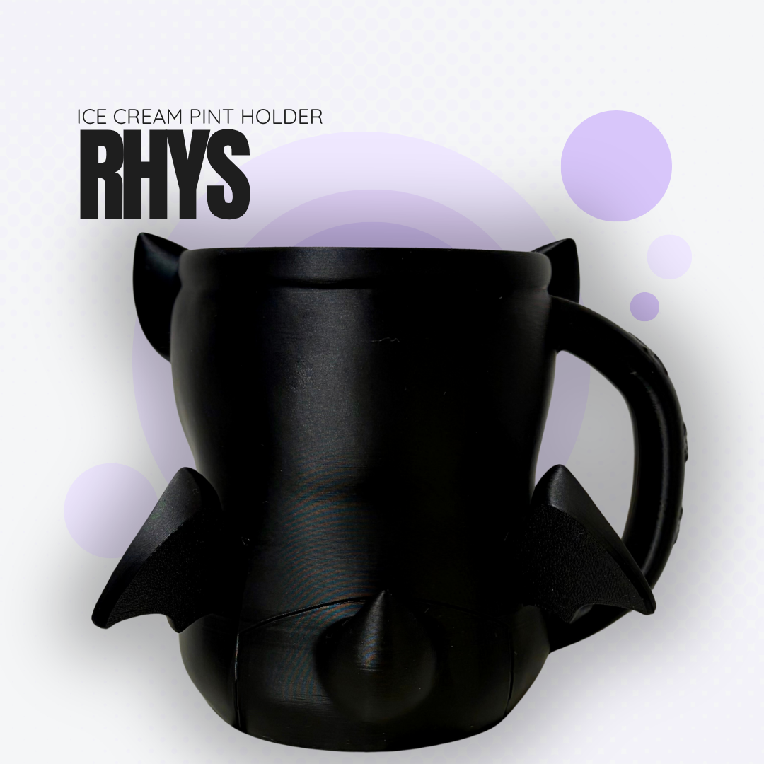Rhys the Black Bat Ice Cream Pint Holder