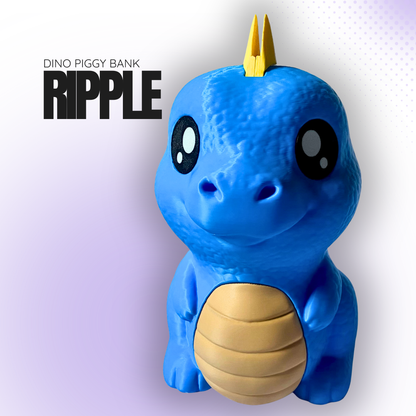 Ripple the Blue Dino Piggy Bank