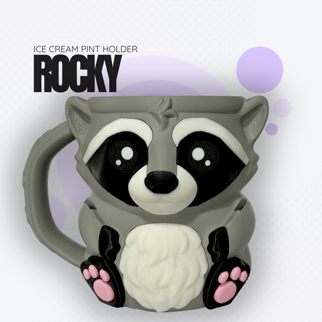 Rocky the Raccoon Ice Cream Pint Holder