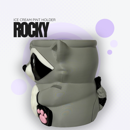 Rocky the Raccoon Ice Cream Pint Holder