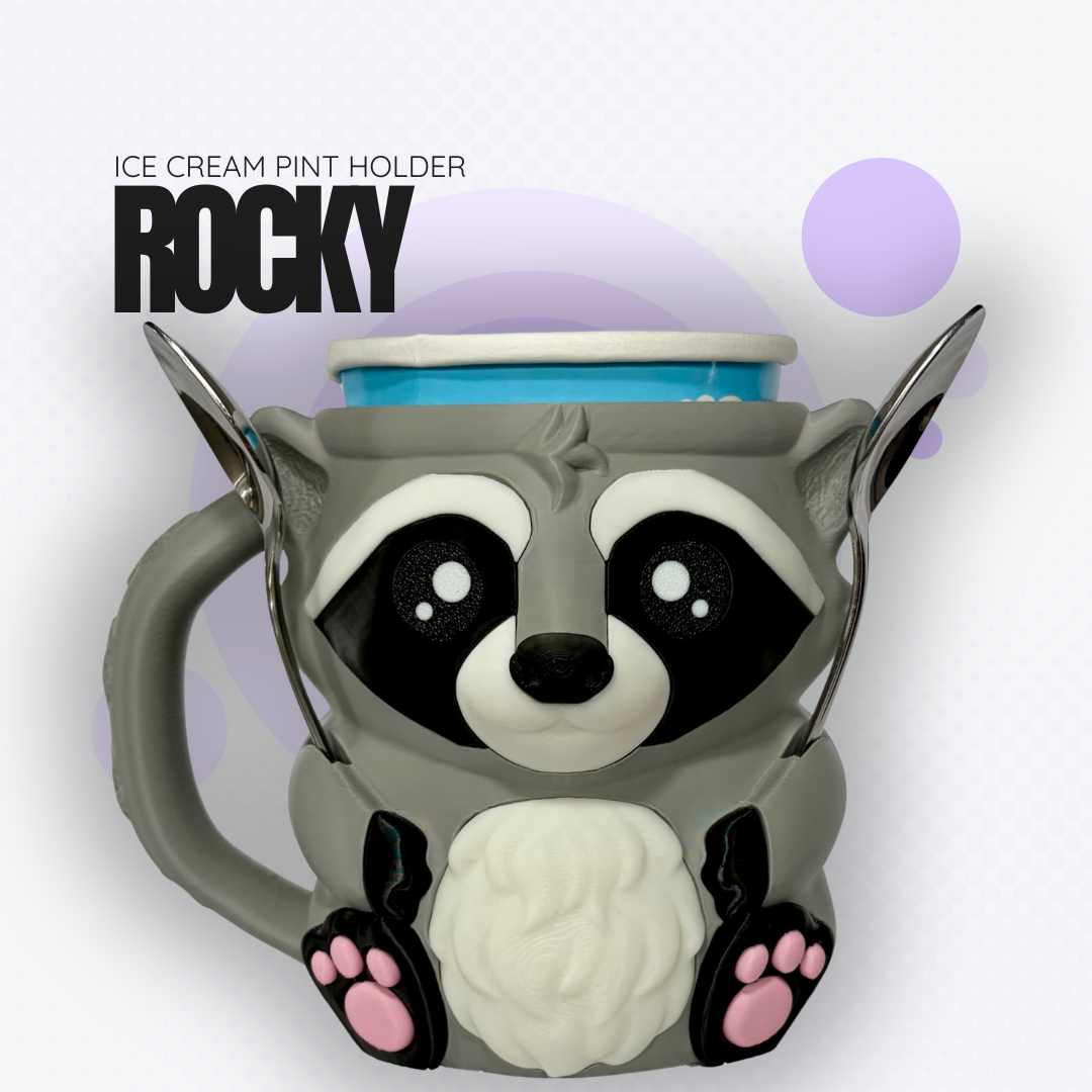 Rocky the Raccoon Ice Cream Pint Holder