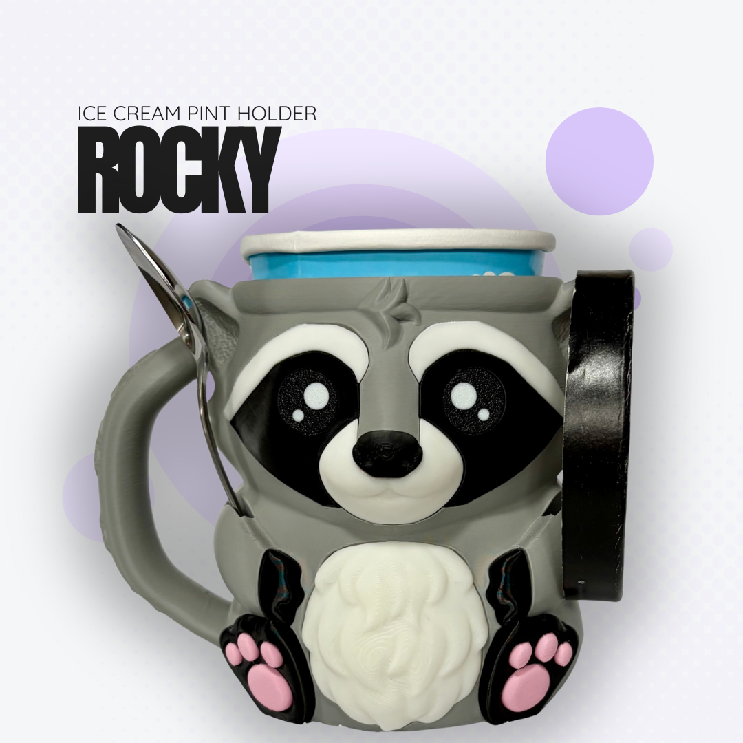 Rocky the Raccoon Ice Cream Pint Holder