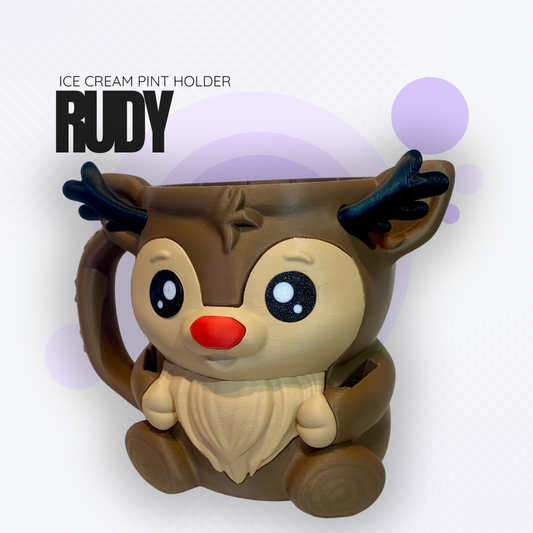 Rudy the Reindeer Ice Cream Pint Holder