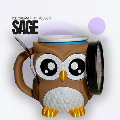 Sage the Owl Ice Cream Pint Holder