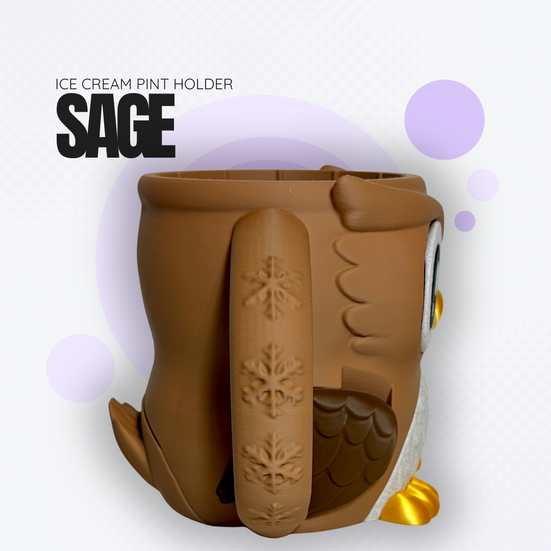 Sage the Owl Ice Cream Pint Holder