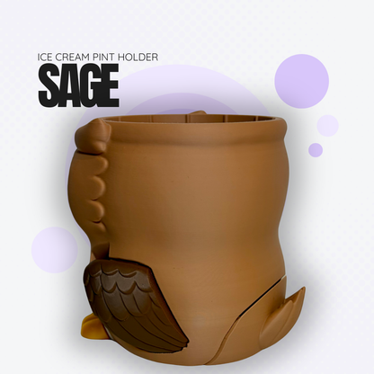 Sage the Owl Ice Cream Pint Holder