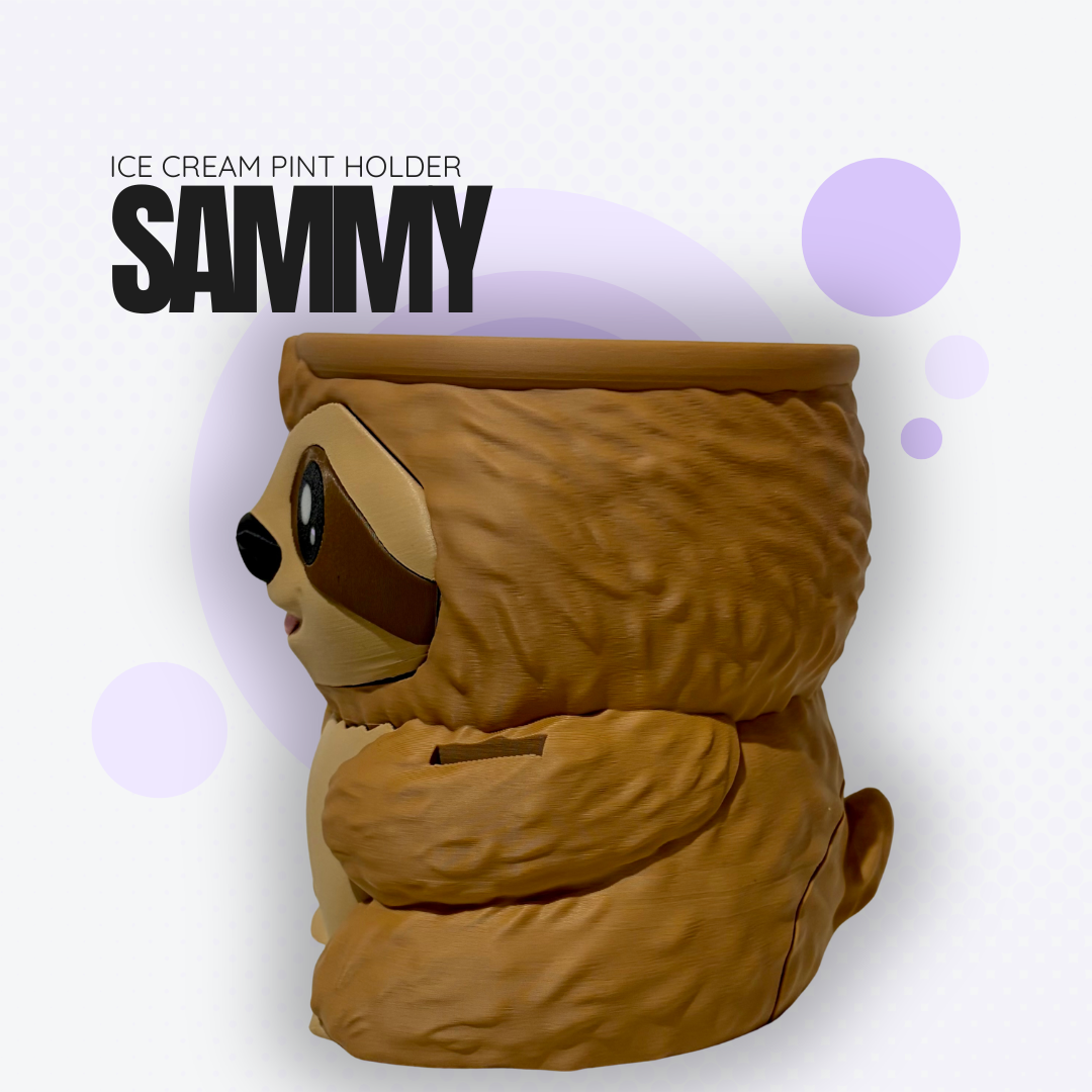 Sammy the Sloth Ice Cream Pint Holder