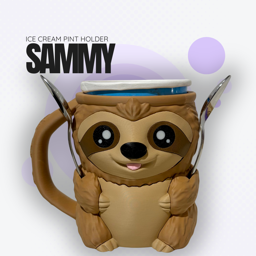 Sammy the Sloth Ice Cream Pint Holder
