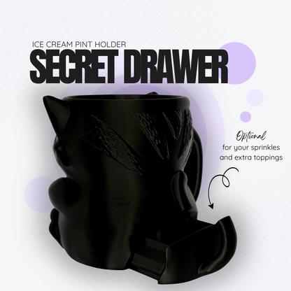 Inky the Black Cat Ice Cream Pint Holder