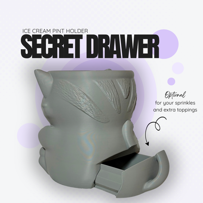 Misty the Grey Cat Ice Cream Pint Holder