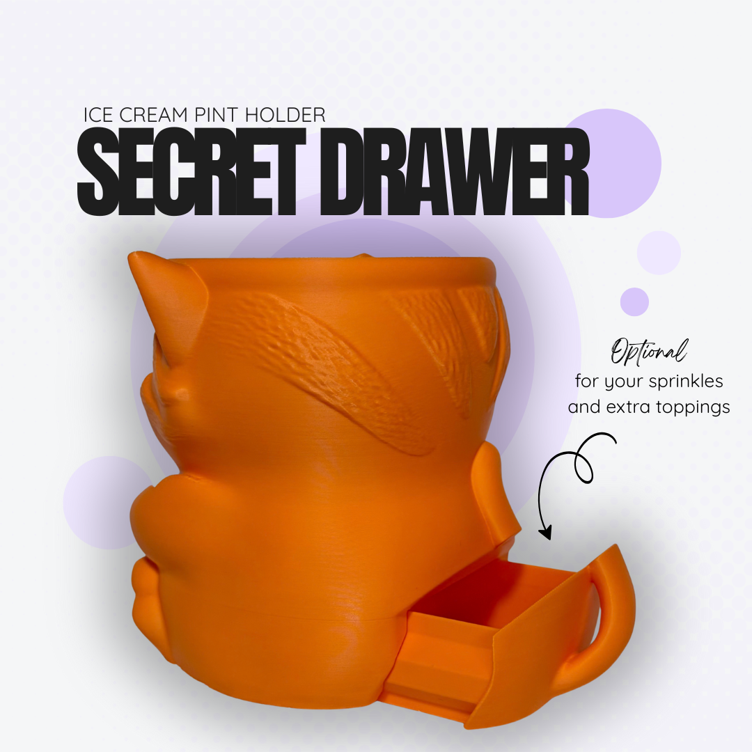 Mittens the Orange Cat Ice Cream Pint Holder