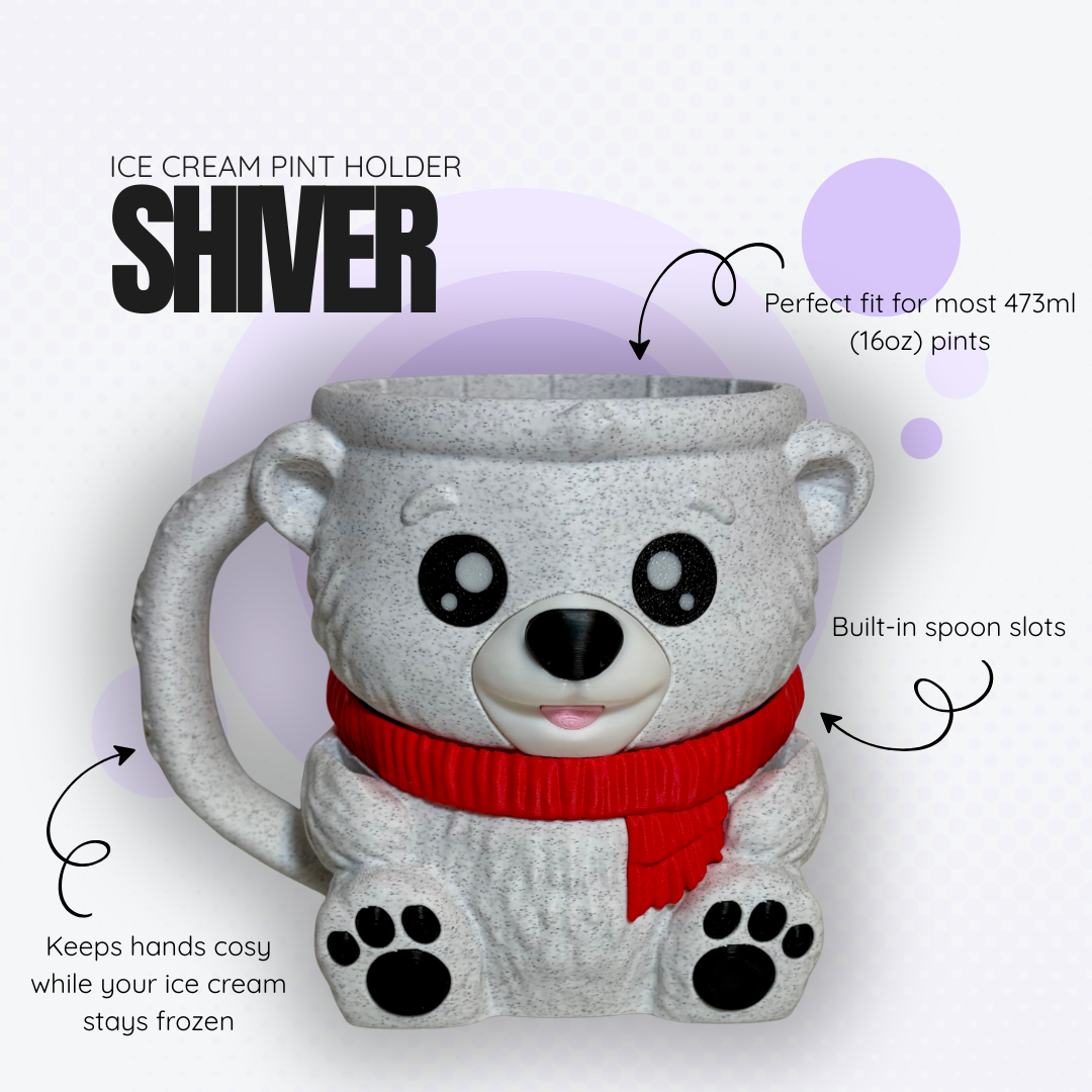Shiver the Polar Bear Ice Cream Pint Holder