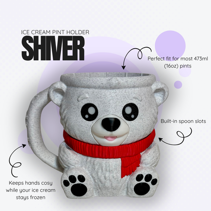 Shiver the Polar Bear Ice Cream Pint Holder