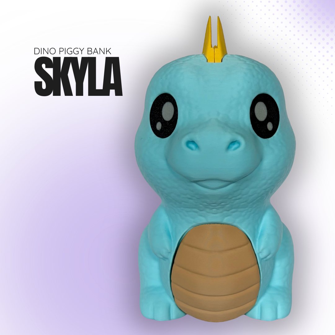 Skyla the Light Blue Dino Piggy Bank