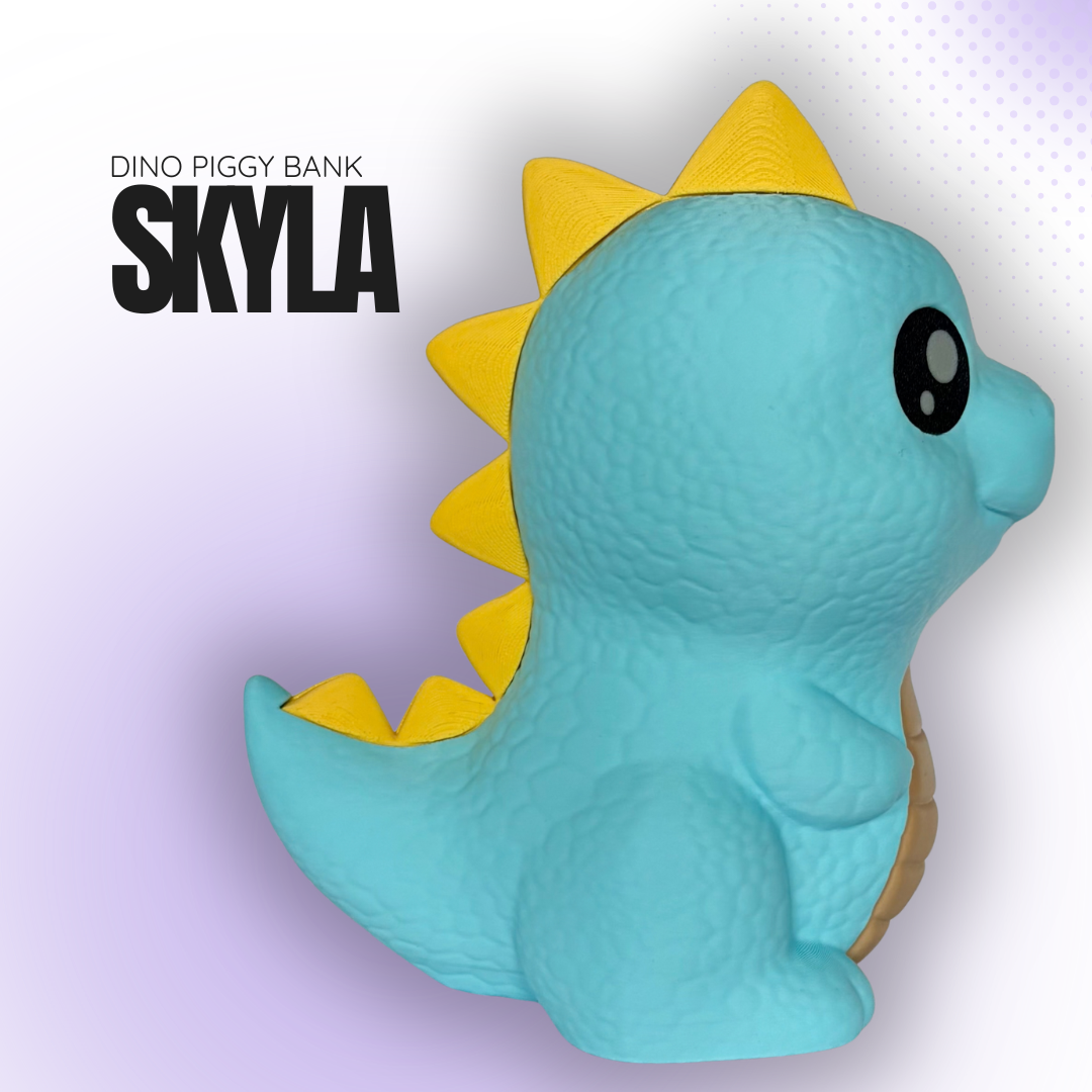 Skyla the Light Blue Dino Piggy Bank