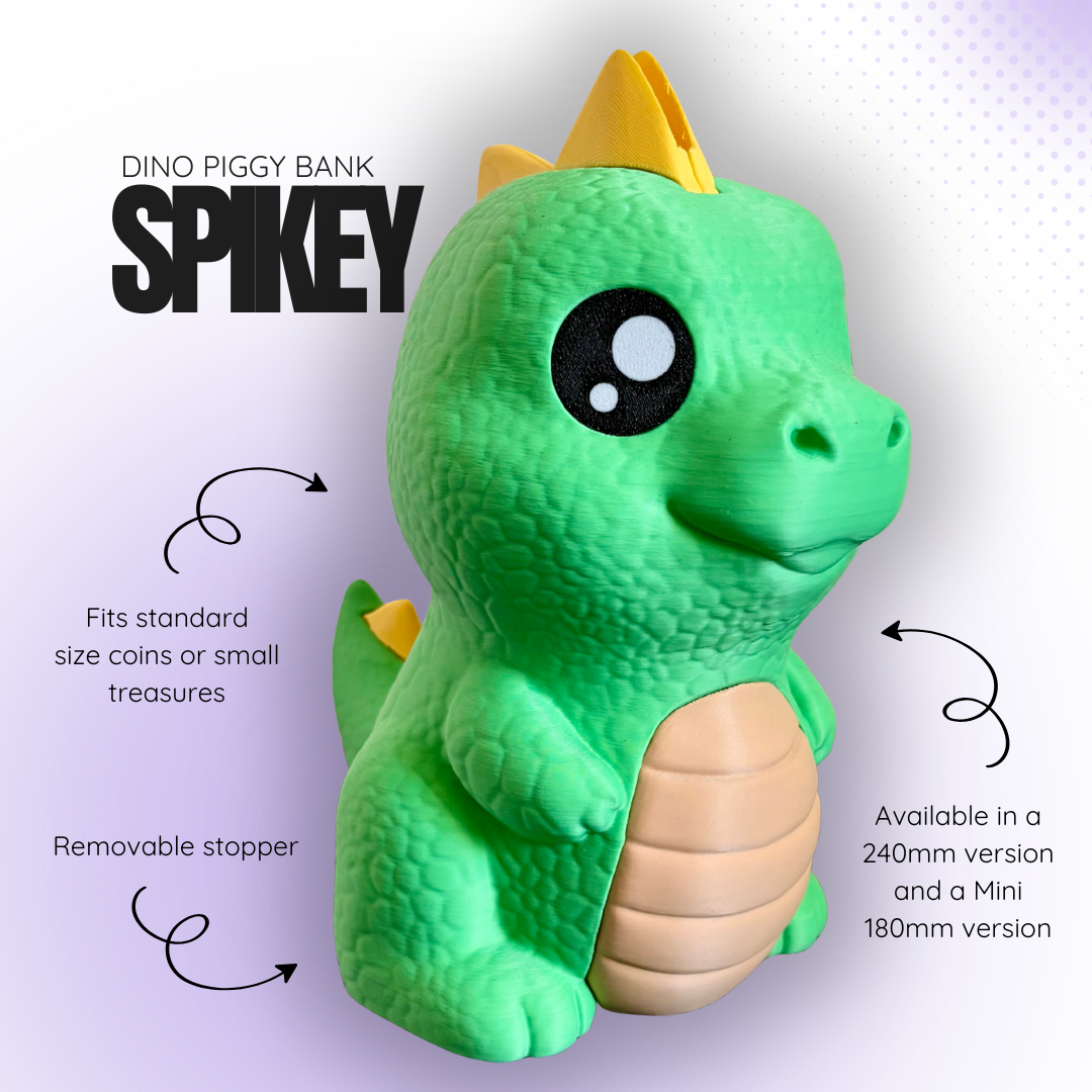Spikey the Green Dino Piggy Bank
