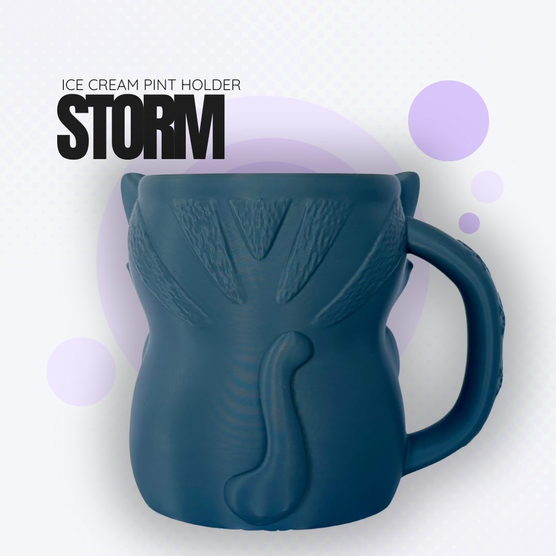 Storm the Dark Grey Cat Ice Cream Pint Holder