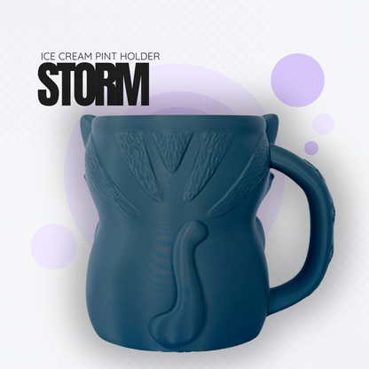 Storm the Dark Grey Cat Ice Cream Pint Holder