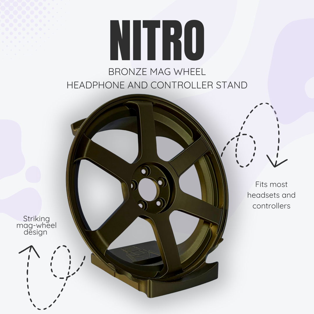 Nitro the Bronze Mag Wheel Headphone and Controller Stand