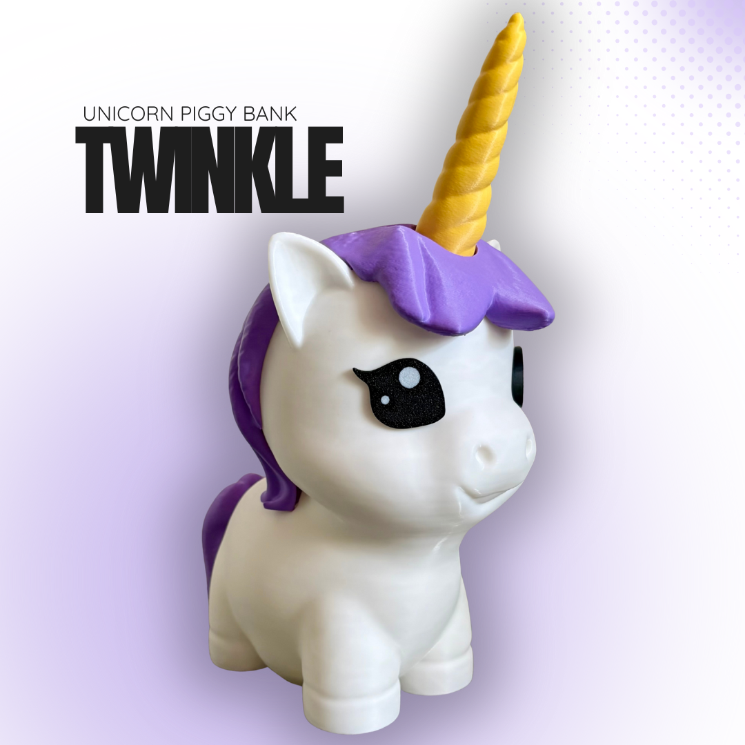 Twinkle the Purple Unicorn Piggy Bank