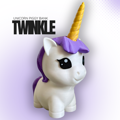Twinkle the Purple Unicorn Piggy Bank