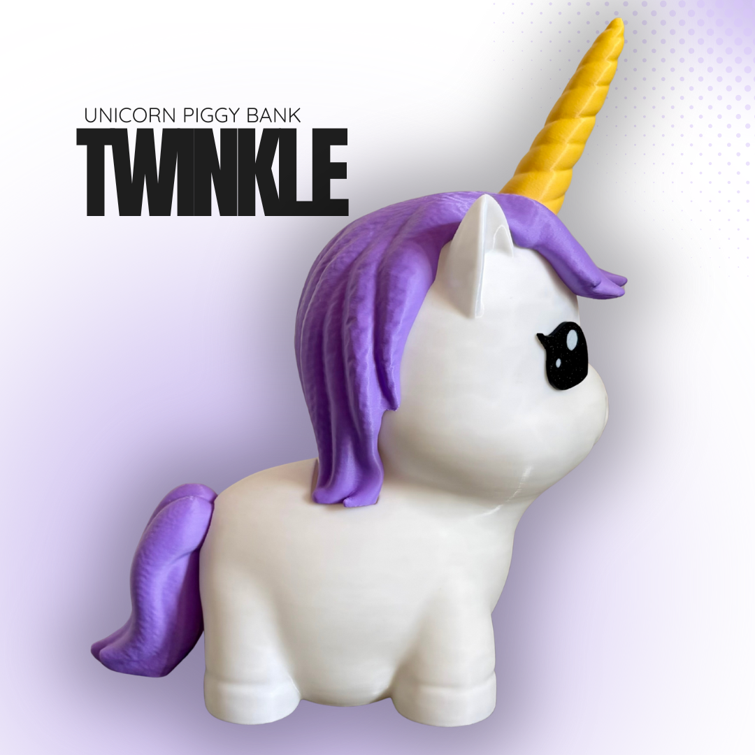 Twinkle the Purple Unicorn Piggy Bank