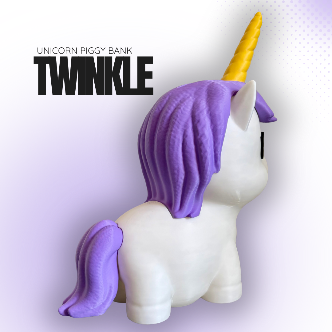 Twinkle the Purple Unicorn Piggy Bank
