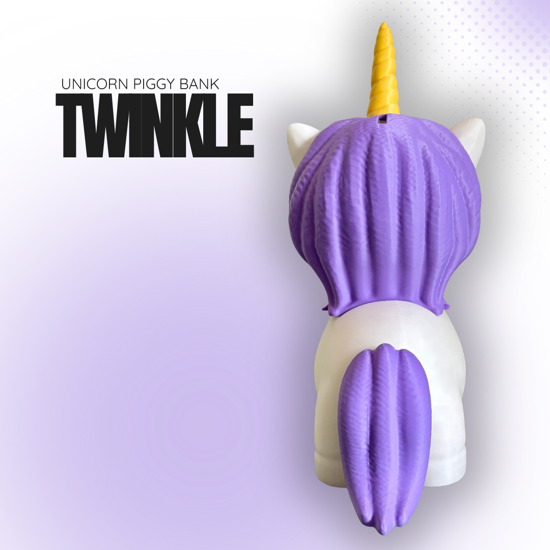 Twinkle the Purple Unicorn Piggy Bank