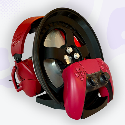 Throttle the Black Mag Wheel with Caliper Headphone and Controller Stand