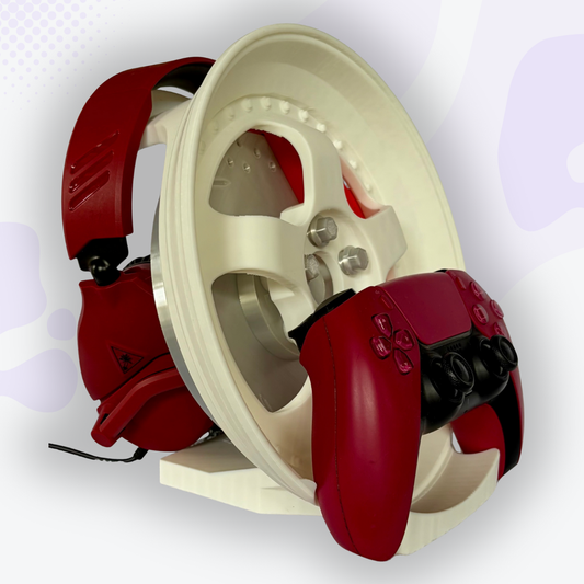 Throttle the White Mag Wheel with Caliper Headphone and Controller Stand